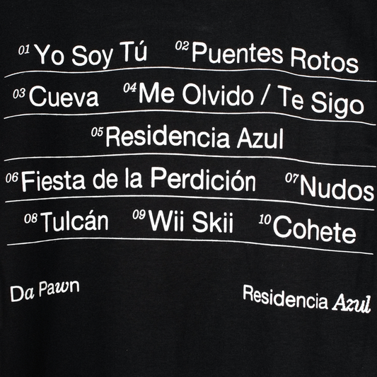 Camiseta negra: Residencia Azul