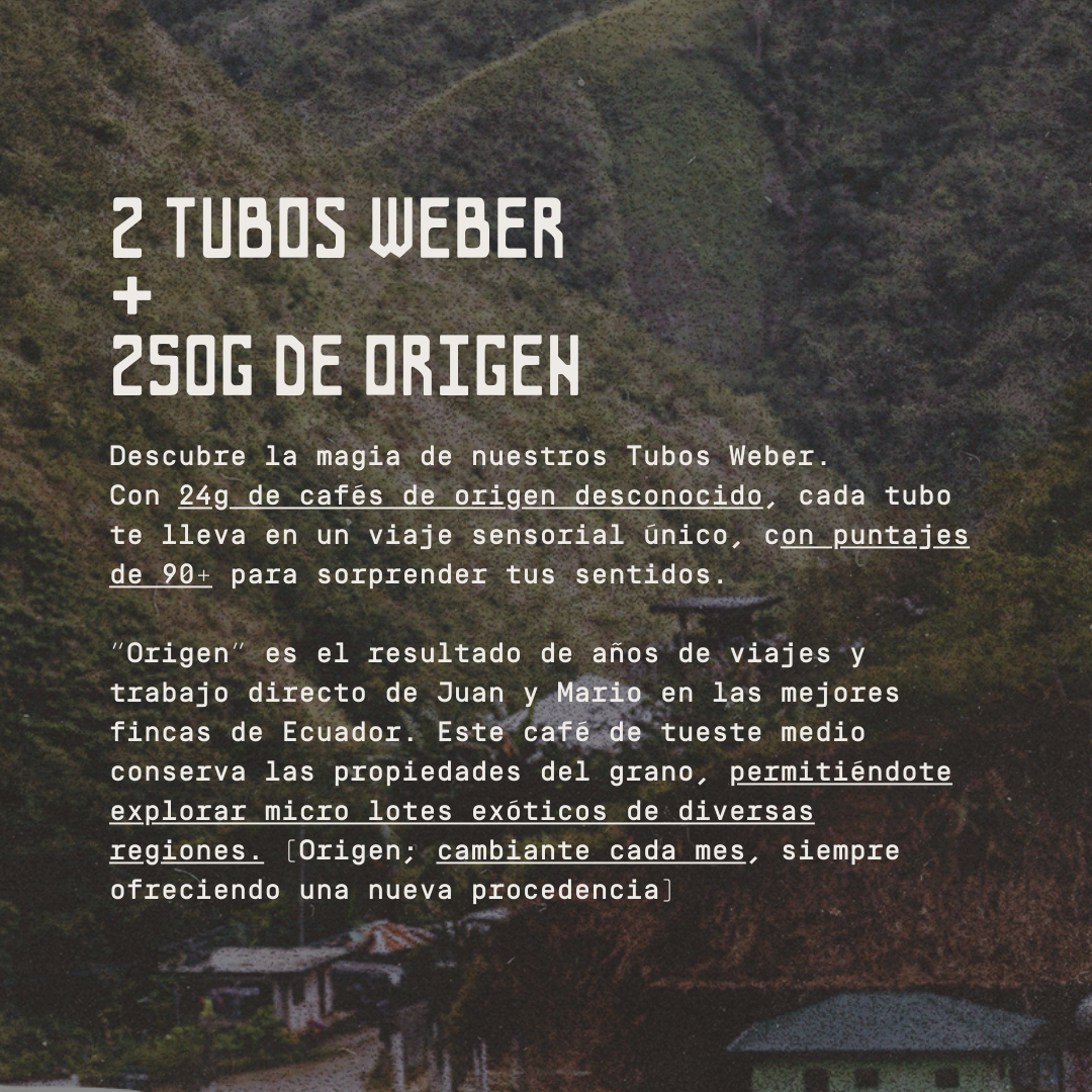 Paquete Brewer ( 2 tubos Weber + 250g de Origen) - Suscripción