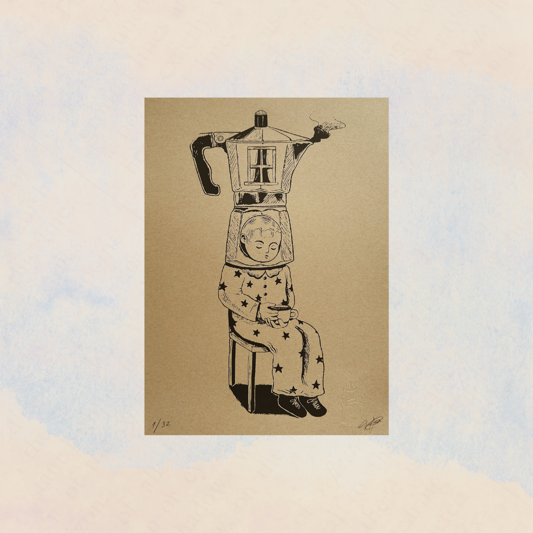 Illustration label screen printing 